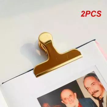 2PCS Paper Folder Exquisite And Practical Document Paper Storage Stainless Steel Independent Packaging Office Supplies Folder