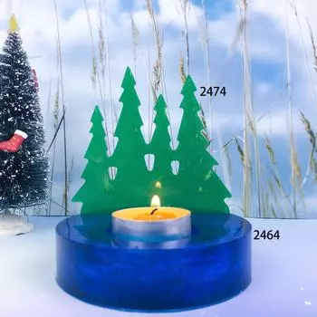 2pcs, Pine Grove Candlestick Inserts, Crystal Drip Molds, Diy, Pine Tree Shape, Candlestick Inserts, Silicone Molds, White, Handmade Hobbyist Gifts, Pack of 2 белый