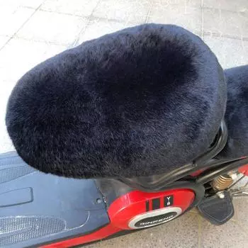 2Pcs Plush Motorcycle Electric Vehicle Seat Cushion Cover Warm Thick Sun Proof Battery Car Dust Pad Universal Autumn and Winter
