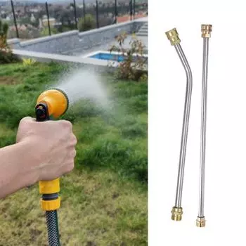 2Pcs Pressure Washer Extension Wand Extension Lances Curved Extension Rod 1/4inch Quick Connection Washer Elbow Rod Water
