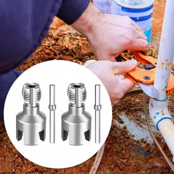 2Pcs PVC Tube Threaders 1/2 3/4 Dies Thread Maker Cutting Tool for Building Home