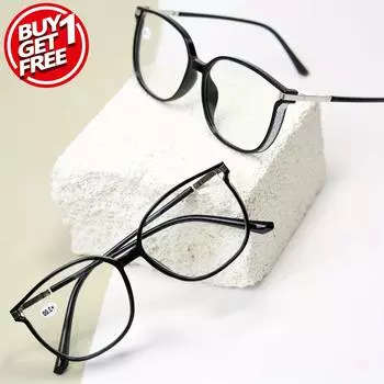2pcs Reading Glasses +1.0 To+4.0 Shiny and Fashionable Presbyopia Glasses Luxury Reading Device for Women and Men +100
