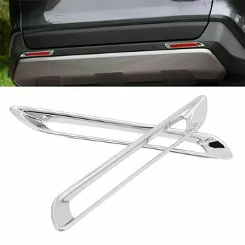 2Pcs Rear Foglights Lamp Cover Frame Plastic Trim For Toyota New RAV4 2019-2023