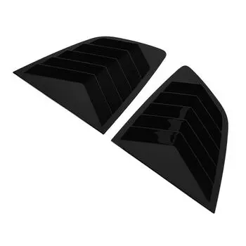 2Pcs Rear Side Window Louver Cover Fade Proof Sporty Look Rear Window Air Vent Scoop Shutter Cover чёрный