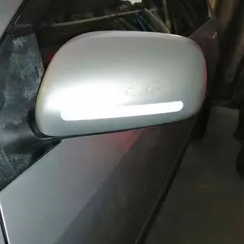 2Pcs Reflective Car Stickers Safety Warning Strip Tape Anti-Collision Self Adhesive Rearview Motorcycle Mirror Accessories синий