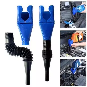 2 шт. выдвижные автомобильные топливные воронки складные высокосовместимые утолщенные заправочные воронки для моторного масла синий/белый