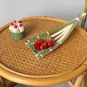 2Pcs Reusable Handheld Sushi Tray Japanese Refrigeration Plate Woven Serving Tray Home 2Pcs