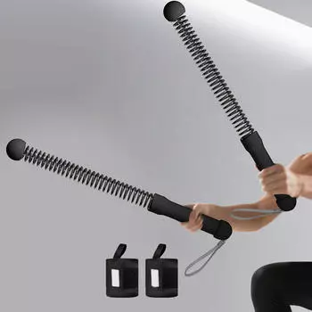 2Pcs Ropeless Battle Ropes Portable Practical Non Slip Handle Exercise чёрный