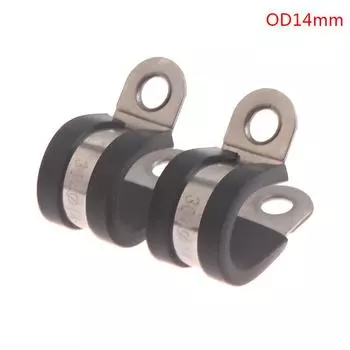 2Pcs Rubber Lined P Clips Cable Mounting Hose Pipe Clamp 10
