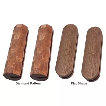 2Pcs Sapele BBQ Pan Handle Anti Scald Pan Insulated Handle for Outdoor Camping Flat shape