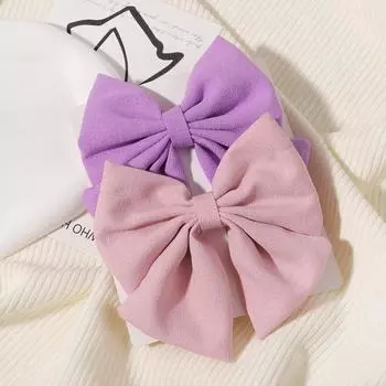 2pcs/set 4.5 Cheer Bow Hair Clip for Girl Lovely Grosgrain Ribbon Hairgripes Children Delicate Bowknot Hair Pins Headwear Set