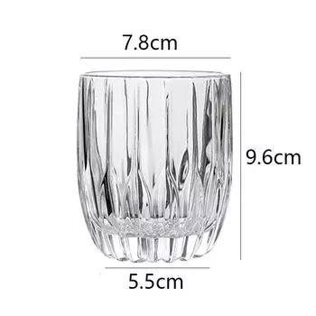 2pcs Set 9.8oz 285ml Transparent Intage Vertical Patterned Drinking Water Cup Beer Glasses Beverage Cup Simple Cocktail Glass 2pcs
