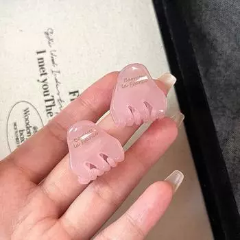 2pcs/set Acetate Hair Claw Clip Mini Small Size Hair Clips Plain Color Bang Side Pins Sweet Cute Women Hair Accessories