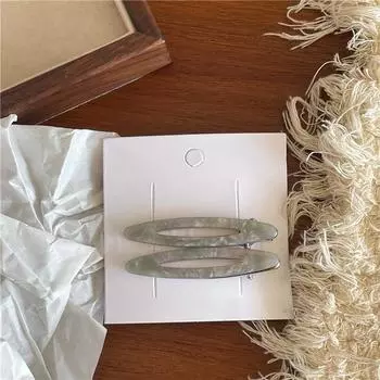 2pcs/set Acetate Hair Clips Hollowed Oval Geometric Barrettes Side Pins Hairpin Women Hair Accessories