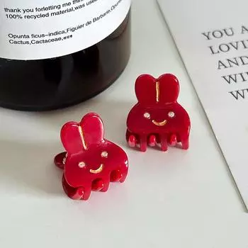 2pcs/set Acetate Mini Hair Claw Clip Small Size Cute Sweet Rabbit Animal Geometric Hair Clips Side Pins Women Hair Accessories