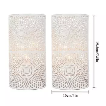 2Pcs/set Battery Powered Table Lamp Modern Nordic Cylinder Lamp for Warm Light with LED Edison Style Bulb Wedding Home Decor 2Pcs