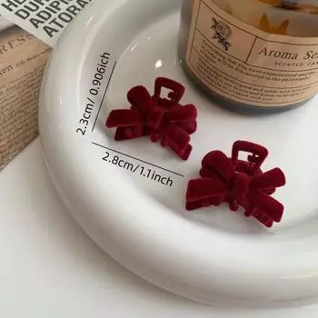 2PCS/Set Black Red Velvet Butterfly Hairpin Popular Fashion Small Hair Clip Headwear