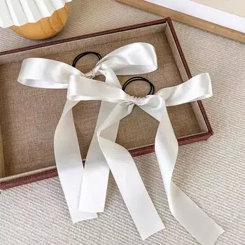 2Pcs/Set Bow Ribbon Hair Clips Hair Rope For Woman Girls Braided Hairpin Ponytail Rubber Band Child Colorful Barrettes Headdress