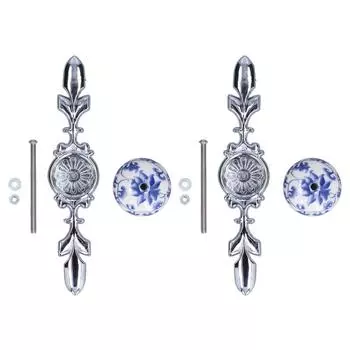 2pcs/set Ceramic Cabinet Handle Modern Simple Style Hand Painted Ceramic Cabinet Knobs1061D Flower