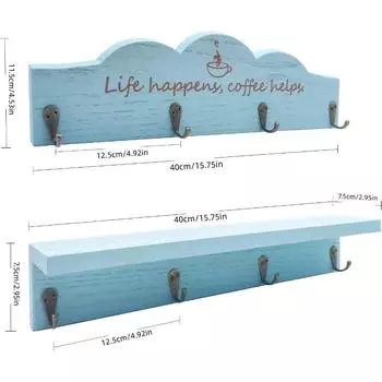 2Pcs/Set Coffee Cup Holder Kitchen Wall Decor for Farmhouse Decorations Coffee Station Office Decor Mug Organizer Mug Display