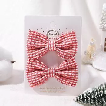 2pcs/set Cute Cotton Kids Bows Hair Clips For Baby Girls Plaid Flower Prints Summer Bowknot Hairgrips Barrette Hair Accessories