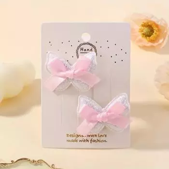 2pcs/set Cute Plaid Flower Butterfly Hair Clips for Women Girls Fresh Spring Summer Handmade Hairpins Headwear Hair Accessories