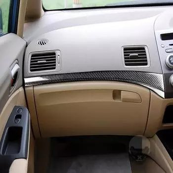 2 шт./компл. полоска для приборной панели из волокна водонепроницаемые черные углеродные наклейки самоклеящиеся панели приборной панели автомобиля