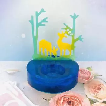 2pcs/set,diy Fawn Candlestick Inserts,reflection Plaster Molds,diy Woodland Fawns,silicone Molds,home Decor,craft Lover Gifts Pack of 2 белый