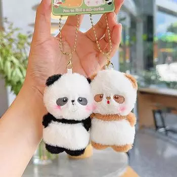 2pcs/set Dog Otter Keychain Magnetic Fruit Bag Charm Pig Cartoon Couple Pendants Ornament style7