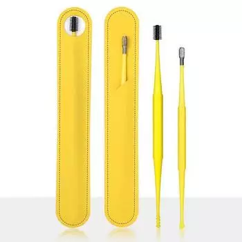 2 шт./компл. Двойная спиральная мягкая силиконовая ушная серная лопатка для удаления ушной серы, набор силиконовых ушных лопаток для удаления ушной серы, инструмент для чистки зелёный