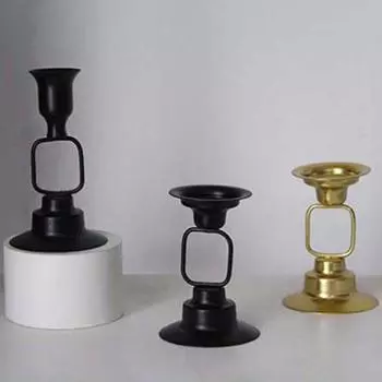 2Pcs/set Durable French-style Candle Holder Unique Desktop Candlestick Restaurant Style 1