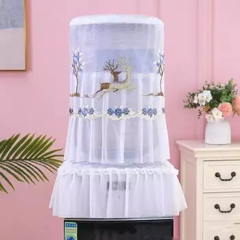 2pcs/set Fashion Lace Water Dispenser Cover Korean Style Water Dispenser Bucket Sleeve Office blue-style B
