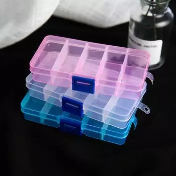 2Pcs/Set Fishing Gear Storage Box Transparent High Capacity Visible 10 Grids Fishing Tackle Boxes for Outdoor E