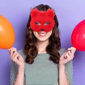 2 шт./компл., комплект с хвостом лисы, маска с пушистым хвостом, длинный комплект из лисьего меха для девочек, комплект из искусственного меха белый