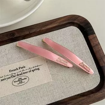 2Pcs/Set Little Willow Leaf Hair Clip French Simple And Elegant Style Side Clip Bang Hairpin One Line Hair Clip