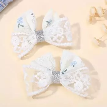 2pcs/set New Lace Kids Bow Hair Clip for Women Sweet Creative bangs clip cute Side Hairpin BB Clip Girl Hair Accessories gifts
