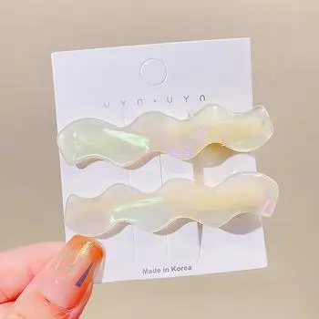 2Pcs/Set New Women Temperament Wave Shape Acetic Hairpins Sweet Hair Decorate Side Hair Clips Barrettes Fashion Hair Accessories