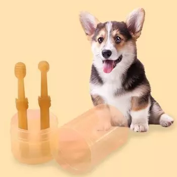 2pcs/set Silicone Cat Toothbrush Bite Resistant Dog Teeth Care Tool Practical Dog Toothbrush Tartar 2pcs/set