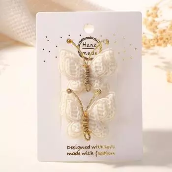 2Pcs/set Solid Butterfly Hair Clips Baby Girls Leather Kids Bows Hairpins Barrettes for Children Headwear Hair Acesssories Gift