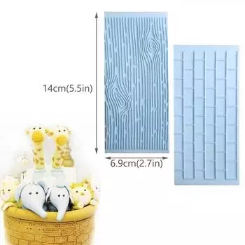 2Pcs/Set Texture Silicone Cake Mold Tree Bark & Brick Wall Mat Fondant Decorating Tools Supplies
