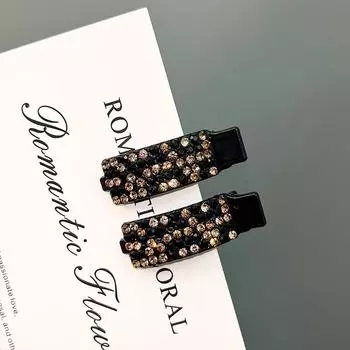 2pcs/set Vintage Rhinestones Rectangle Hair Clips For Women Girls Sweet Hair Ornament Hairpin Barrette Fashion Hair Accessories