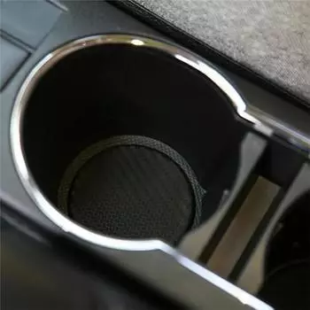 2Pcs Silicone Car Auto Water Cup Slot Non-Slip Mat Pad 2.48 Auto Cup Mat Circle Square Look Carbon Fiber Innter Accessories