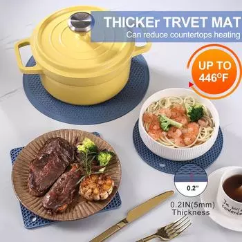 2pcs silicone honeycomb heat insulation mat, silicone heat insulation pot mat, household heat insulation bowl mat, tableware dry