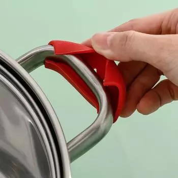 2PCS Silicone Pan Handle Anti-Ironing Sleeve Iron Pan Wok Ears Anti-Ironing Handle Sleeve Heat-Resistant серый