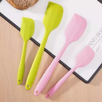 2Pcs Silicone Spatula Set Cake Butter Cream Spatula Batter Mixing Tool Non Stick Cake Baking Scraper Chocolate Spreader Smoother