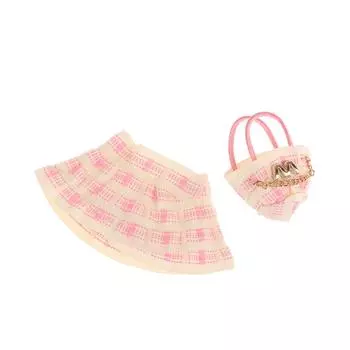 2 шт. имитация вязания шапки наплечная сумка комплект Kawaii куклы Labubu открытые верхние шапки милые плюшевые куклы одежда наряд аксессуары one size