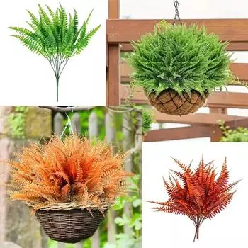 2pcs Simulation Persian Grass Grass Plant Green Wall Decoration Flowers And Green Leaves Fern One Size