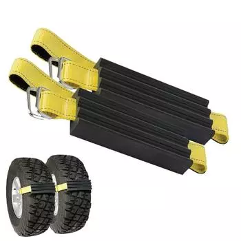 2Pcs Snow Anti Skid Tire Blocks Mud Sand Tire Traction Device Snow Mud Sand Tire Chain Straps for Get Unstuck From Snow Mud Sand CHINA