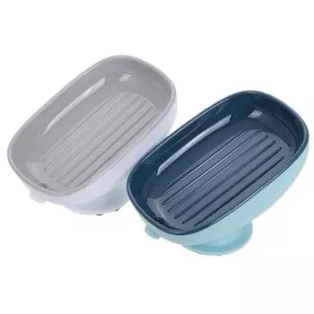 2Pcs Soap Box Soap Case Rack Draining Dish for Shower Bathroom Kitchen Holder Tray Suction Cup WallMounted HairTool