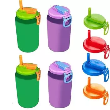 2Pcs Soda Can Cover Creative Sealed Silicone Straw Beverage Can Cover Cup Cov Suitable For Canned Beverage Reusable Tank Cover